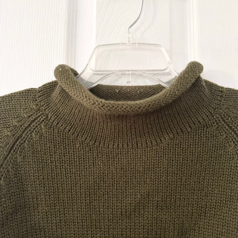 J Crew Vintage Red Oarsman Green Wool Roll Mock Neck Sweater Large Men Hong Kong - Picture 7 of 8